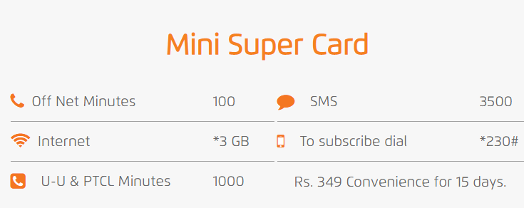 Ufone Mini Super Card code