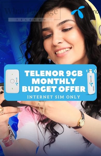 Telenor 9GB Monthly Budget Offer - Internet SIM Package