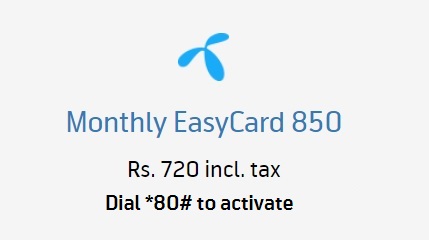 Telenor Monthly Easycard 800 - 850 Code