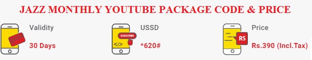 Jazz Monthly YouTube Package Code Price and Validity