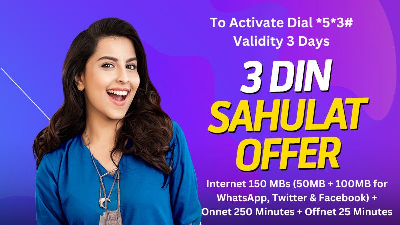 Telenor 3 Day Sahulat Offer Code Price and Details