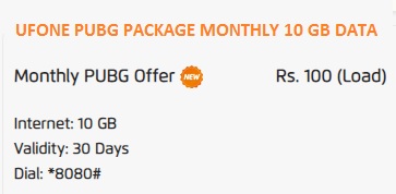 Ufone PUBG Package Monthly Code and Details