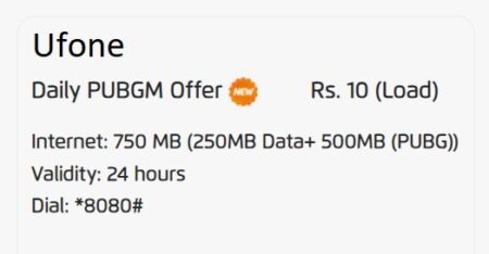 Ufone Daily Pubg Offer Code and Details
