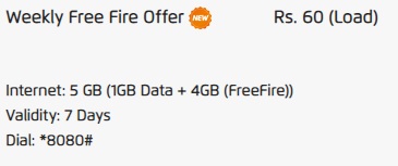 Ufone Weekly Free Fire Offer Code and Details