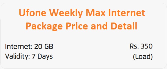 Ufone Weekly Max Offer 20GB Internet Package Detail