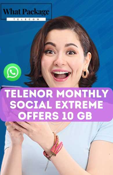 Telenor Monthly 10 GB Facebook and WhatsApp Package